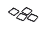 Black Square Charm, 8 Oxidized Black Brass Square Connectors With 2 Holes (18x3x0.80mm) BS 1740 H1315