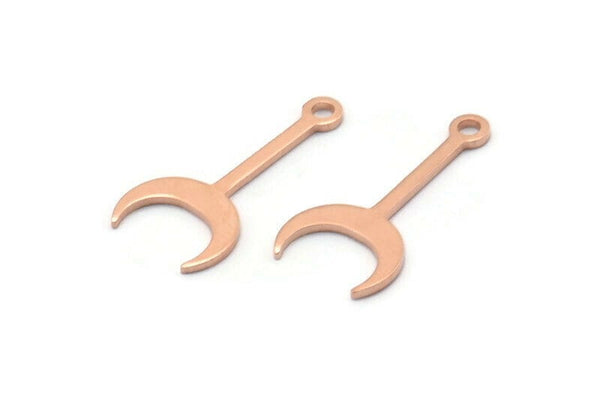 Bakır Ay Tılsımı, 1 Delikli 24 Ham Bakır Hilal Tılsımı (20x9x0,80 mm) M02033