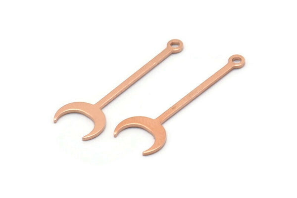 Bakır Ay Tılsımı, 1 Delikli 24 Ham Bakır Hilal Tılsımı (30x9x0,80 mm) M02032