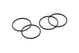 Black Circle Connectors, 24 Textured Oxidized Black Circle Connectors (22x0.8x1mm) BS 1746 S786