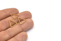 Brass Triangle Charm, 50 Raw Brass Open Triangle Ring Charms (15x0.90mm) Bs 1024