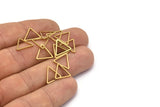 Brass Triangle Charm, 100 Raw Brass Open Triangle Ring Charms (12x0.8mm) BS 1022