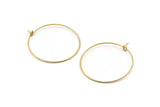 Brass Earring Wires, 50 Raw Brass Earring Wires (30x0.7mm) Bs 1082
