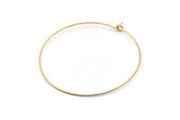 Brass Earring Wires, 50 Raw Brass Earring Wires (45x0.7mm) Bs 1079