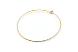 Brass Earring Wires, 50 Raw Brass Earring Wires (45x0.7mm) Bs 1079