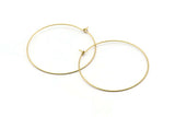 Brass Earring Wires, 50 Raw Brass Earring Wires (45x0.7mm) Bs 1079