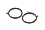 Reading Glasses Pendant, Oxidized Black Brass Hammered Ring For Glass With 2 Loops, Findings (36.5x2.5x2.5mm) BS 1950 H1353