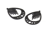 Moon Phases Charm, Oxidized Black Brass Moon Phases Charm With 1 Loop, Pendants (44x33x1.5mm) N1129 S1189