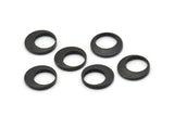 Black Circle Connector, 10 Oxidized Black Brass Round Connectors (10x1.5mm) BS 2008