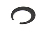 Black Moon Charm, 4 Hammered Oxidized Black Brass Crescent Moon Charms With 1 Hole, Findings (28x29x6x1mm) N0933 S1161