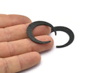 Black Moon Charm, 4 Hammered Oxidized Black Brass Crescent Moon Charms With 1 Hole, Findings (28x29x6x1mm) N0933 S1161