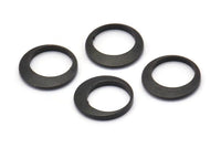 Black Circle Connector, 12 Oxidized Black Brass Round Connectors (12x1.5mm) BS 2009 H1339