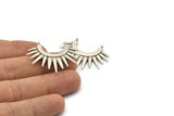 Gümüş Güneş Kolye, 2 Antik Gümüş Kaplama Pirinç Güneş Etnik Kolye, 2 Halka, Bulgular, Tılsımlar (26,5x35,5x2,5 mm) BS 2055 H1352