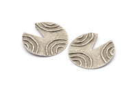 Gümüş Geometrik Kolye, Dokulu Antik Gümüş Kaplama Pirinç Geometrik Kolye, 2 Halka, Tılsımlar, Küpeler, Bulgular (32 mm) BS 2446