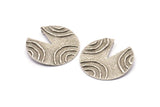 Gümüş Geometrik Kolye, Dokulu Antik Gümüş Kaplama Pirinç Geometrik Kolye, 2 Halka, Tılsımlar, Küpeler, Bulgular (32 mm) BS 2446
