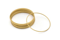 50mm Circle Connectors - 24 Raw Brass Circle Connectors (50x1x1mm) Bs 1083