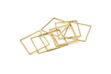 Square Brass Charm, 50 Raw Brass Square Connectors (25X0.80mm) Bs-1122