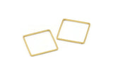 Square Geometric Charm, 24 Raw Brass Square Connectors (20mm) Bs 1121