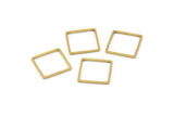 Square Wire Finding, 50 Raw Brass Square Connectors (14mm) Bs-1118