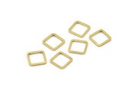 Geometric Brass Pendant, 50 Raw Brass Square Connectors (8x0.80mm) Bs-1115