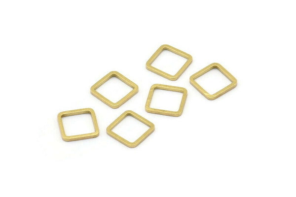 Geometric Brass Pendant, 50 Raw Brass Square Connectors (8x0.80mm) Bs-1115