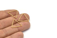 Boho Triangle Connector, 50 Raw Brass Triangles (20x20x20mm) Bs-1124