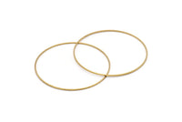 65mm Circle Connectors - 12 Raw Brass Circle Connectors (65x1x1mm) Bs 1104