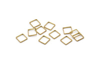 Brass Square Charm, 50 Raw Brass Square Connectors (8x0.5mm) Bs-1141