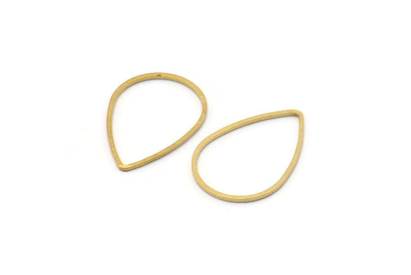 Brass Drop Connector, 50 Raw Brass Drop  Connectors (17x25x0.8mm) BS 1136
