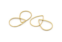 Brass Drop Connector, 50 Raw Brass Drop  Connectors (17x25x0.8mm) BS 1136