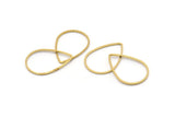 Brass Drop Connector, 50 Raw Brass Drop  Connectors (17x25x0.8mm) BS 1136