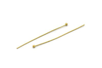 Raw Brass Pin, 100 Raw Brass Ball Pins (42mm) Bs 1150