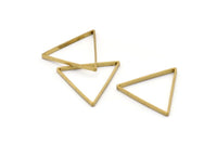 Brass Triangle Charm, 24 Raw Brass Open Triangle Ring Charms (29x0.8x2mm) Bs 1195