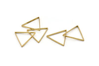 Brass Triangle Charm, 24 Raw Brass Open Triangle Ring Charms (29x0.8x2mm) Bs 1195