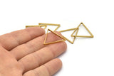 Open Triangle Charm, 24 Raw Brass Open Triangle Ring Charms (27x0.8x2mm) Bs 1196