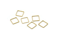 Brass Square Choker Finding, 50 Raw Brass Square Connectors (10x0.5mm) Bs-1142