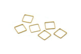 Brass Square Choker Finding, 50 Raw Brass Square Connectors (10x0.5mm) Bs-1142