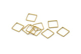 Brass Square Choker Finding, 50 Raw Brass Square Connectors (10x0.5mm) Bs-1142