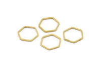 Hexagon Ring Charm, 50 Raw Brass Hexagon Shaped Ring Charms (14x0.80mm) Bs 1172