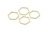 Hexagon Ring Charm, 50 Raw Brass Hexagon Shaped Ring Charms (18x0.80mm) Bs 1174