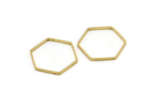 Pirinç Altıgen Tılsım, 25 Ham Pirinç Altıgen Yüzük Tılsımı (25x0,8x2 mm) Bs 1189