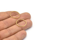 Wire Ear Hoops, 24 Raw Brass Wire Hoops, Earring Findings (20x1.2mm) Bs 1193