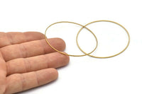 55mm Circle Connectors - 24 Raw Brass Circle Connectors (55x0.8mm) Bs 1191