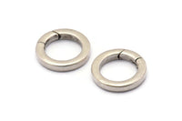 Silver Ring Clasp, 2 Antique Silver Plated Brass Spring Clasps Rings (21mm) BS 2398