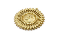 Brass Sun Charm, Raw Brass Sun Pendants With 1 Loop, Charm Pendants (30x29mm) N1577