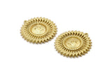 Brass Sun Charm, Raw Brass Sun Pendants With 1 Loop, Charm Pendants (30x29mm) N1577