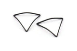 Triangle Black Pendant, 12 Oxidized Black Brass Cambered Triangles (23x23x23mm) Bs-1210