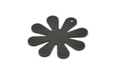 Black Flower Charm, 4 Oxidized Black Brass Daisy Charms With 1 Hole, Findings, Pendants (28x0.80mm) N0682 H1354