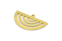 Pirinç Charm, 10 Ham Pirinç, Pirinç Kolye Uçları, Charm Kolye Uçları, 1 Döngülü Pirinç Yarım Daire Charmlar (32x19x0,80 mm) A2306