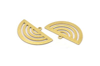 Pirinç Charm, 10 Ham Pirinç, Pirinç Kolye Uçları, Charm Kolye Uçları, 1 Döngülü Pirinç Yarım Daire Charmlar (32x19x0,80 mm) A2306